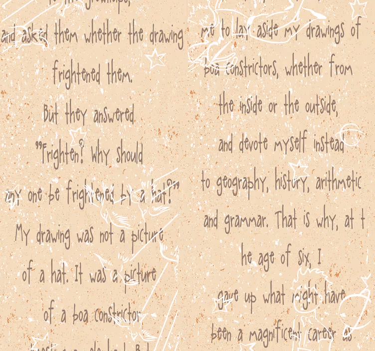 Papier peint beige - le petit prince art voyage spirituel - TenStickers