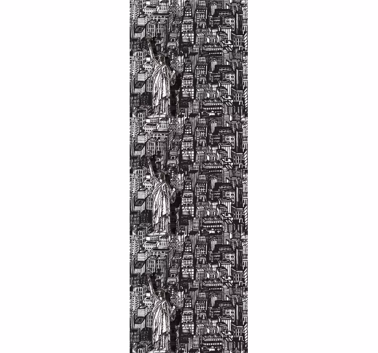 Papier peint ville collage urbain de statues - TenStickers