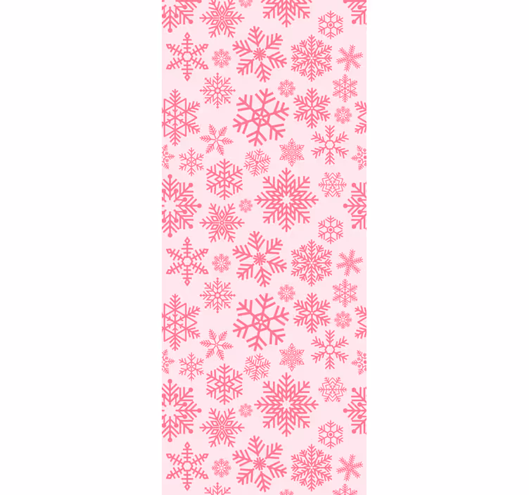 Papier peint noel motif de flocon de neige rose - TenStickers