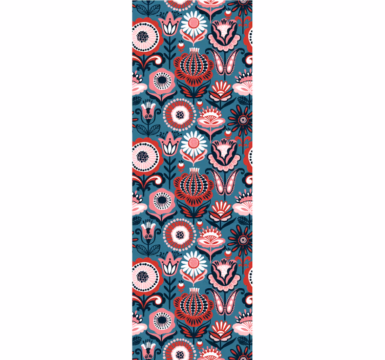 Papier peint fleurs motifs ornementaux - TenStickers