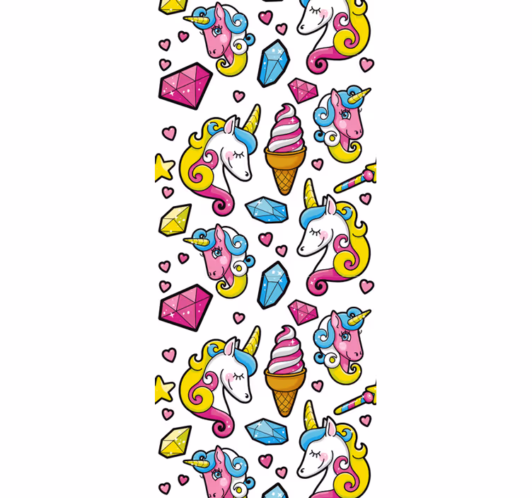Papier peint chambre enfant motif fantaisie licorne - TenStickers