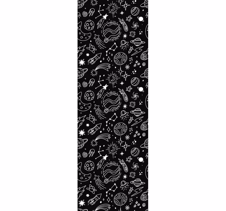 Papier peint étoiles motif de gribouillage spatial - TenStickers