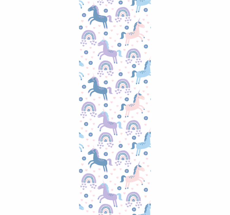 Papier peint chambre bébé licornes fantaisistes - TenStickers