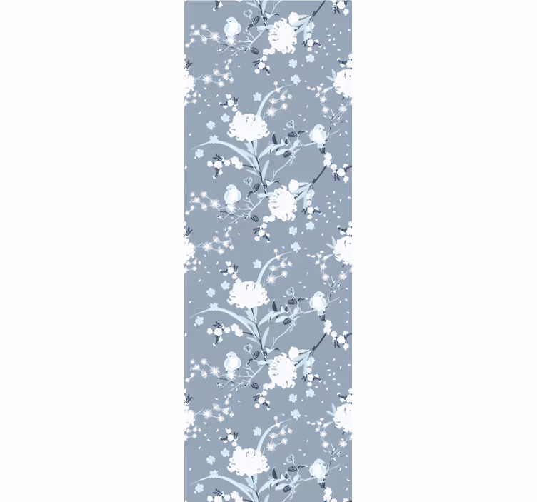 Papier peint chambre adulte fleurs grises délicates - TenStickers