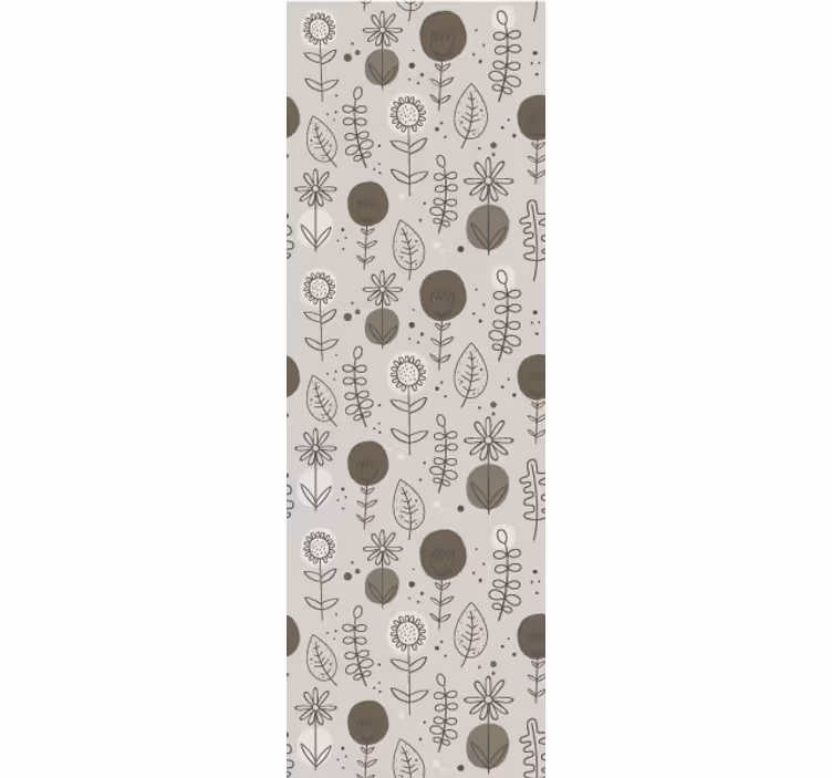 Papier peint floral motifs de croquis floraux - TenStickers