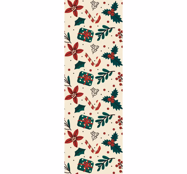 Papier peint noel motif botanique festif - TenStickers