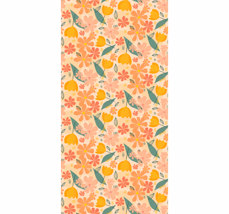 Papier peint floral illustration florale d'agrumes - TenStickers