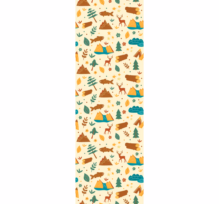 Papier peint arbre scène d'aventure en camping - TenStickers
