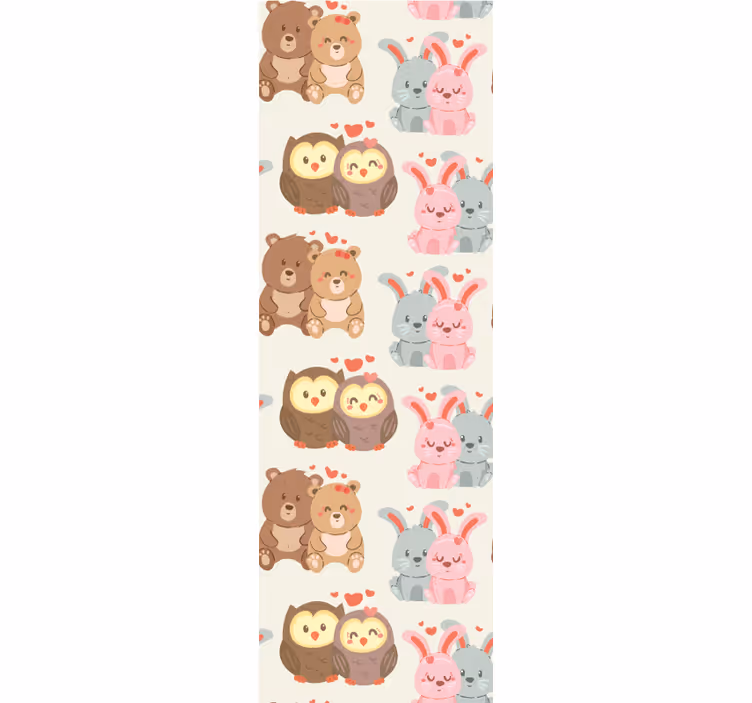 Papier peint animaux paires d'animaux adorables - TenStickers