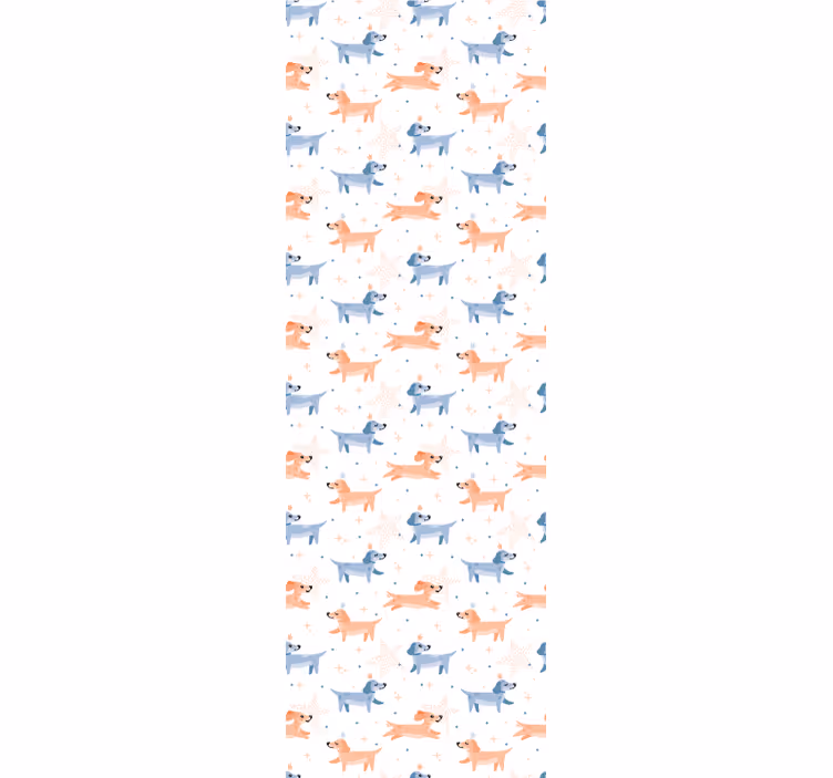 Papier peint chambre bébé thème des chiots ludiques - TenStickers