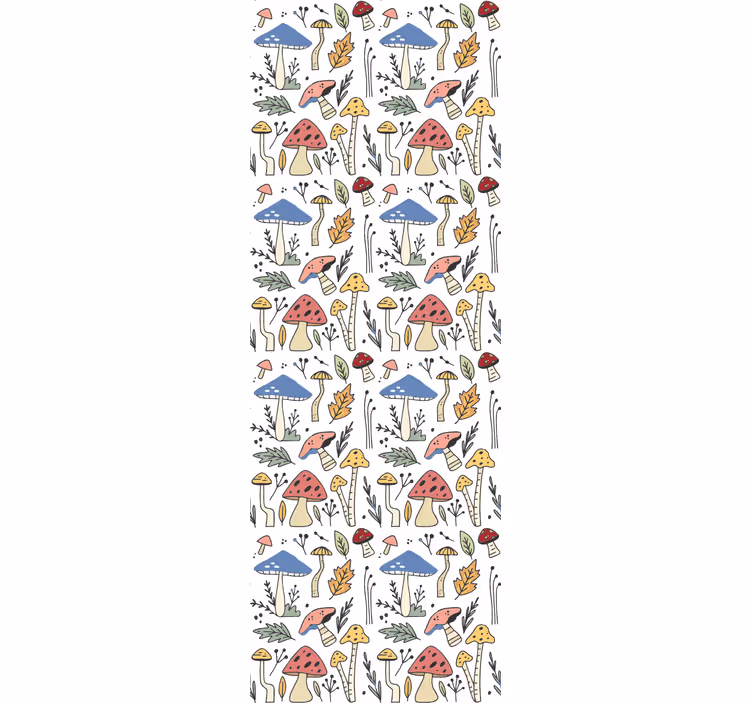 Papier peint nature motif de champignon coloré - TenStickers