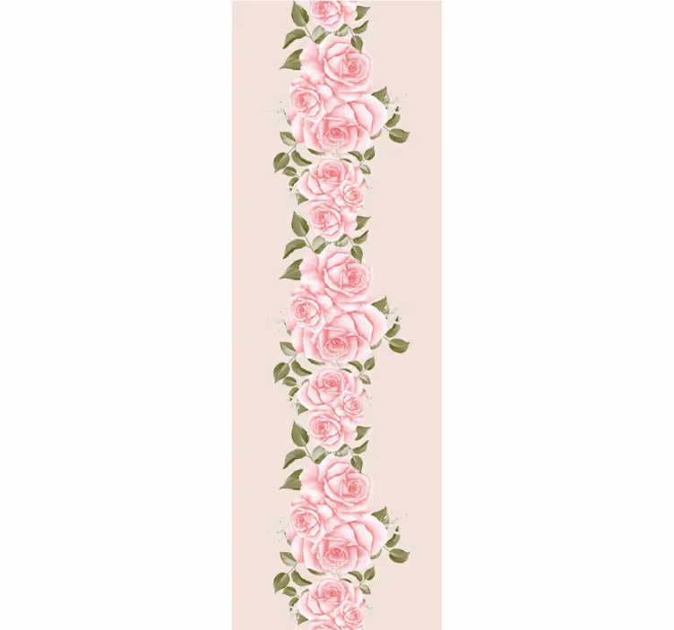 Papier peint floral accent de rayures florales - TenStickers