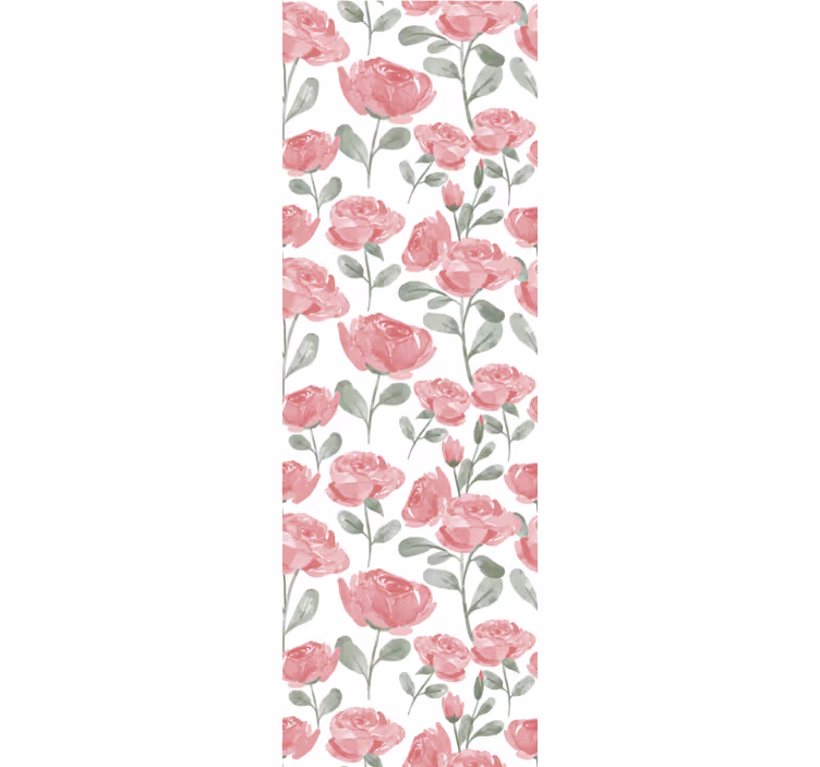 Papier peint floral aquarelle roses - TenStickers