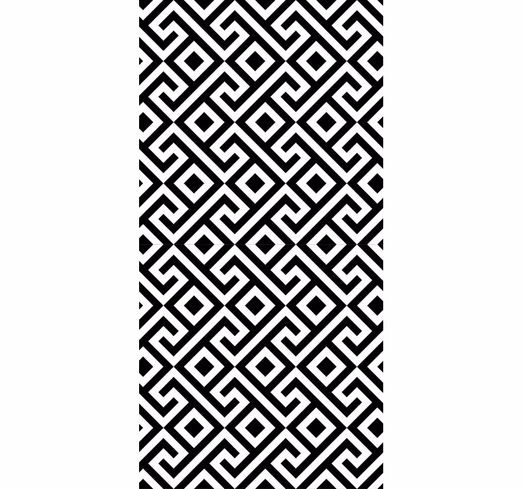 Papier peint géométrique design noir et blanc complexe - TenStickers