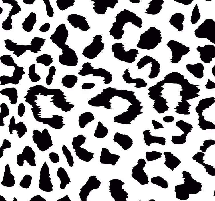 Papier peint léopard motif à pois noir et blanc - TenStickers