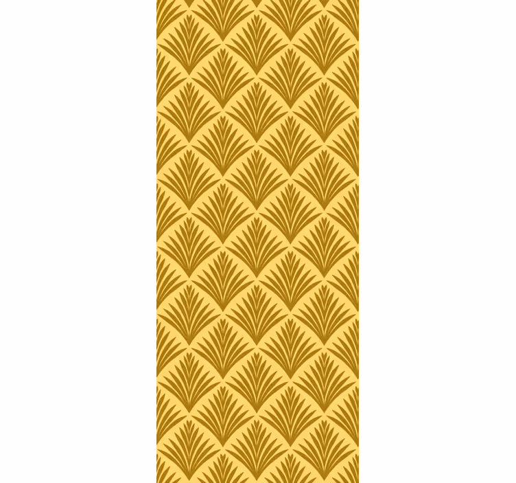 Papier peint feuilles motif jaune en éventail - TenStickers