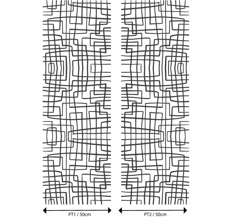Papier peint salle à manger motif de ligne abstrait - TenStickers