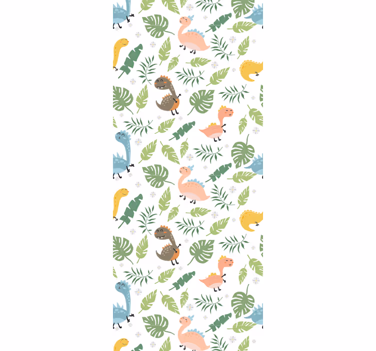 Papier peint dinosaures scène de jungle pour bébé - TenStickers