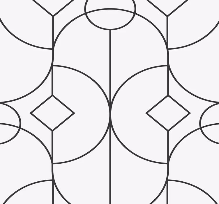 Papier peint géometrique illustration linéaire grise - TenStickers