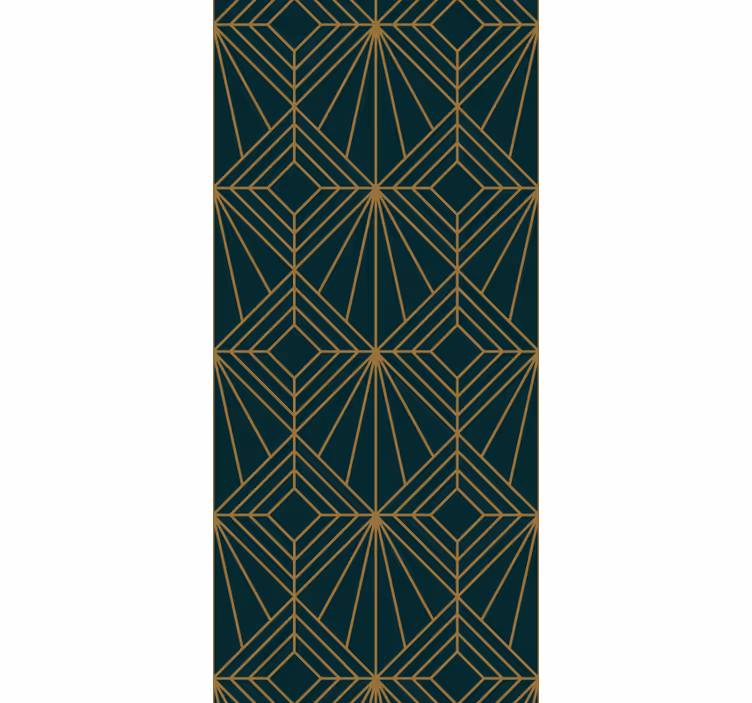 Papier peint géométrique motif vert et or élégant - TenStickers