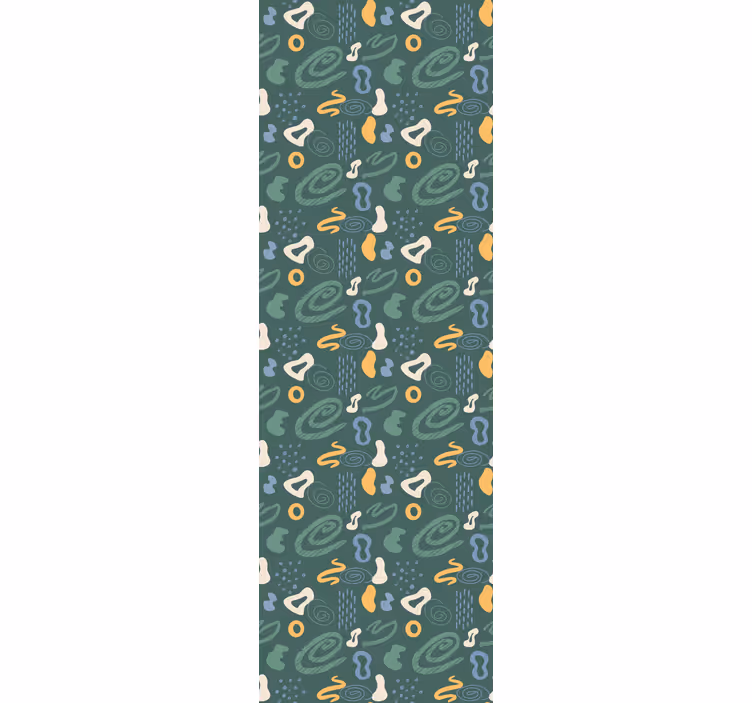 Papier peint géometrique motif de formes courbes - TenStickers