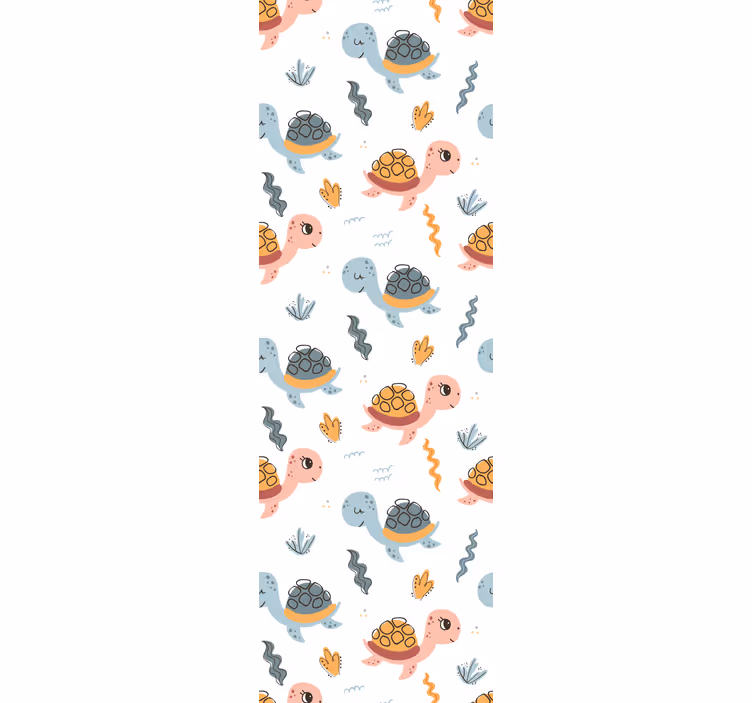 Papier peint enfant Groupe de tortues mignonnes - TenStickers