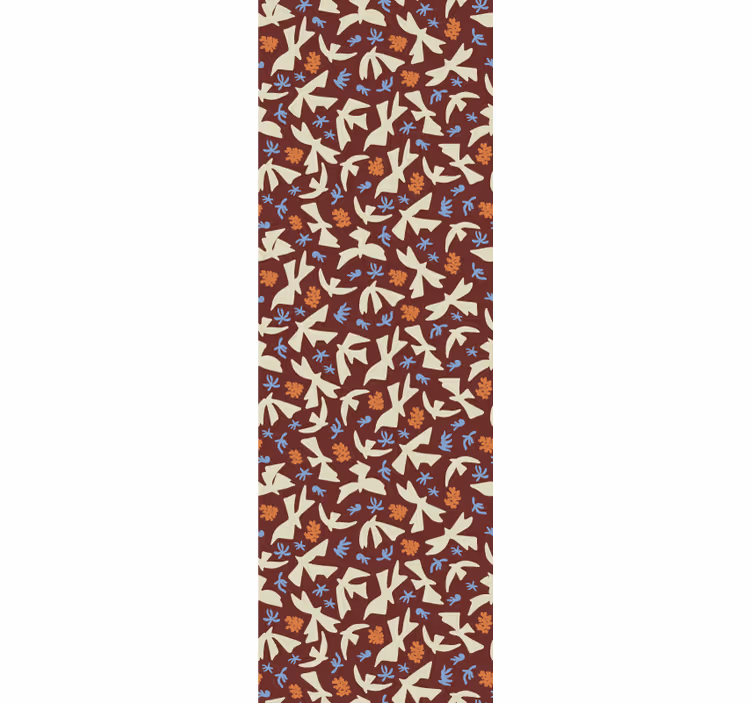Papier peint fleurs motifs naturels stylisés - TenStickers