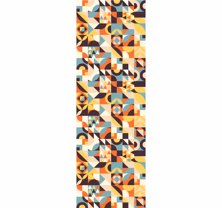 Papier peint géometrique mosaïque de couleur rétro rouge - TenStickers
