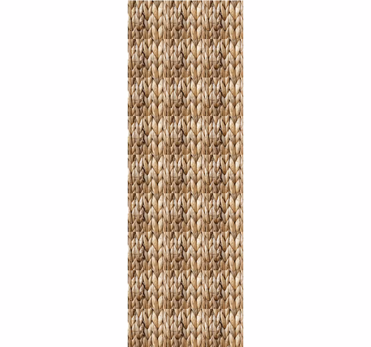 Papier peint autres textures motif carré en jute artisanal - TenStickers