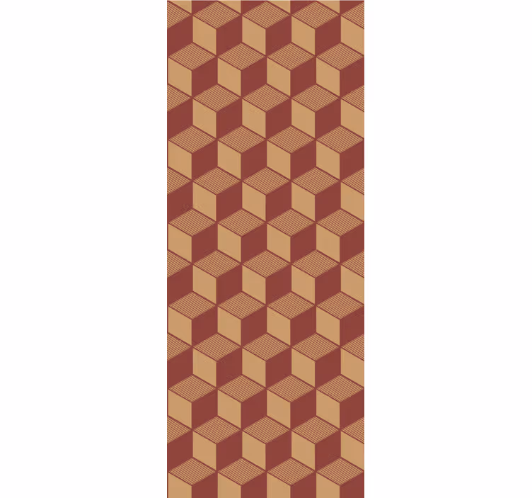 Papier peint géometrique motif de cubes marron 3d - TenStickers