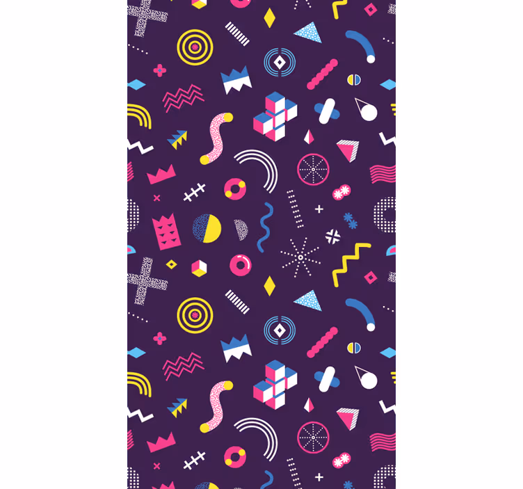 Papier peint géometrique formes rétro vibrantes - TenStickers