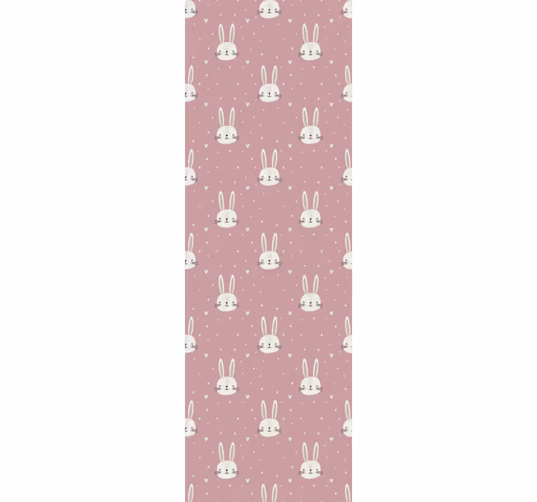Papier peint chambre bébé des visages de lapin mignons - TenStickers