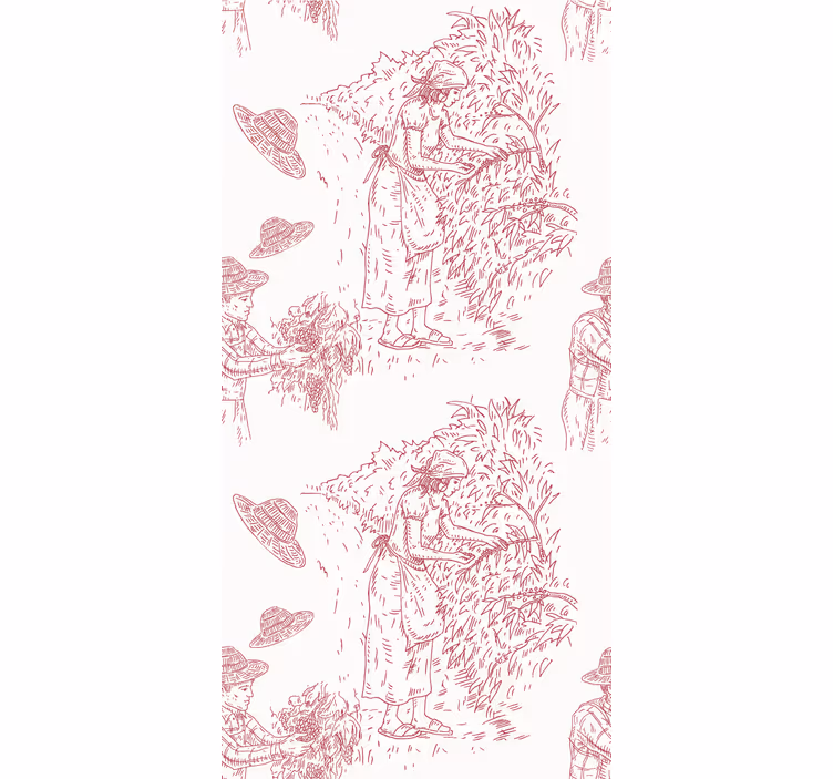 Papier peint baroque scène minimaliste de la récolte - TenStickers