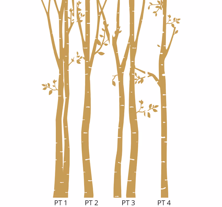Papier peint arbre silhouettes dorées stylisées - TenStickers