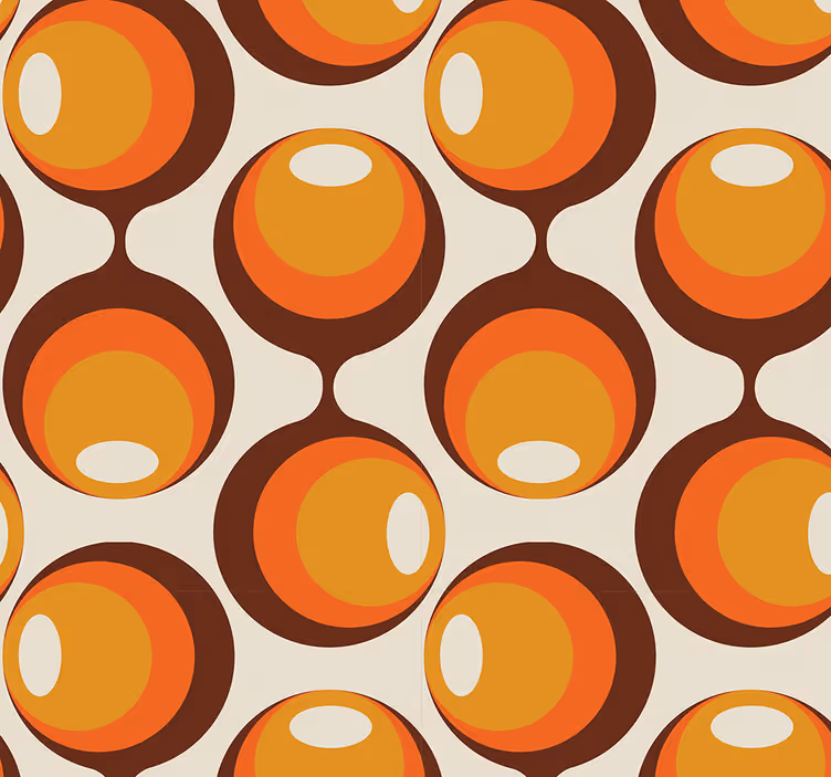 Papier peint vintage forme ovale design années 70 - TenStickers