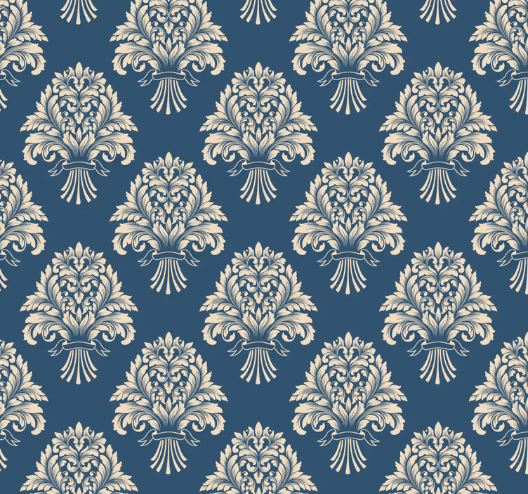 Papier peint baroque motif fleuri ancien - TenStickers