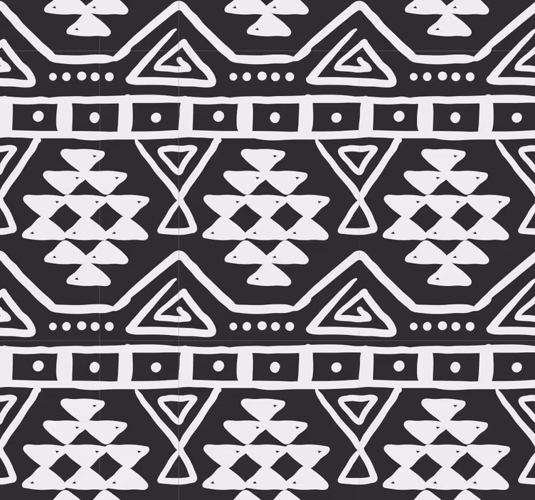 Papier peint noir blanc inspiration bohémienne - TenStickers