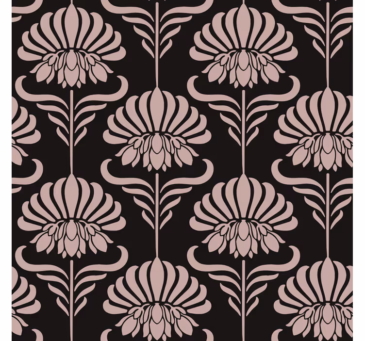 Papier peint motif art nouveau style floral - TenStickers