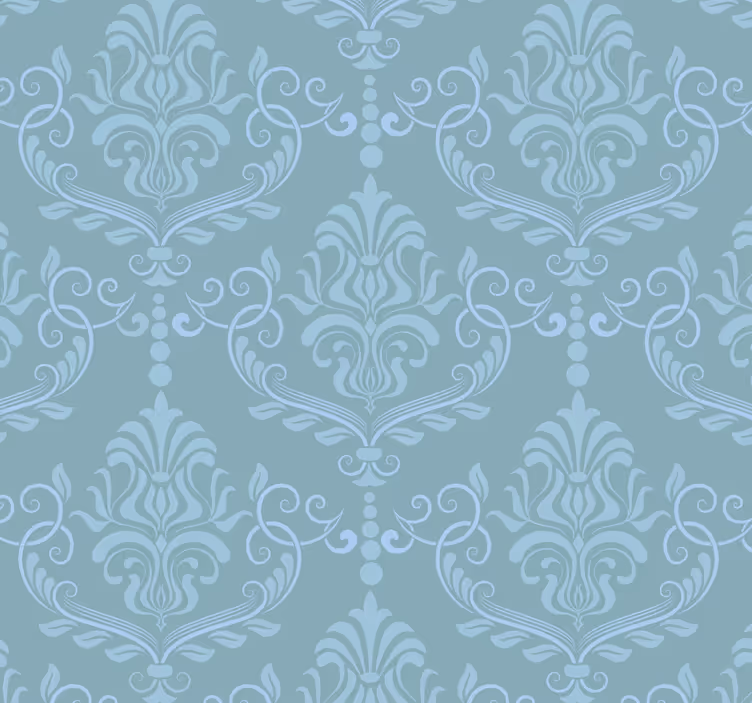 Papier peint baroque couleur bleue - TenStickers