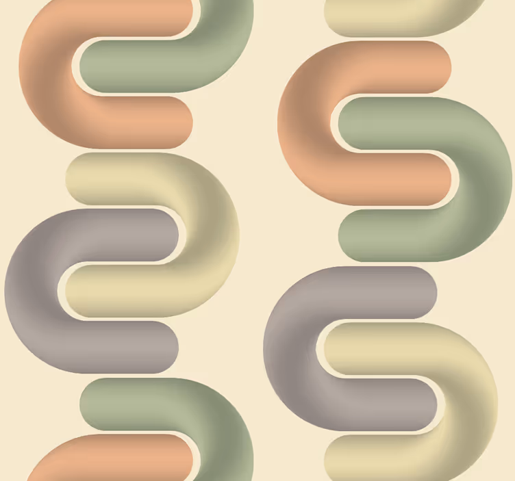 Papier peint salon calque de formes courbes - TenStickers