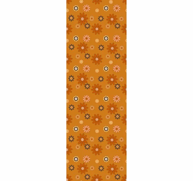 Papier peint style des années 60 avec fleurs - TenStickers
