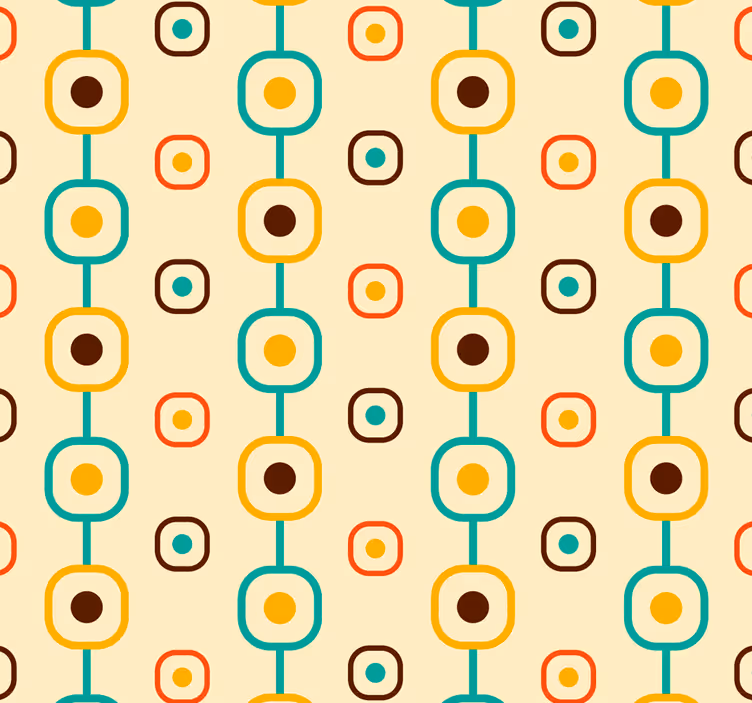 Papier peint style géométrique des années 60 - TenStickers