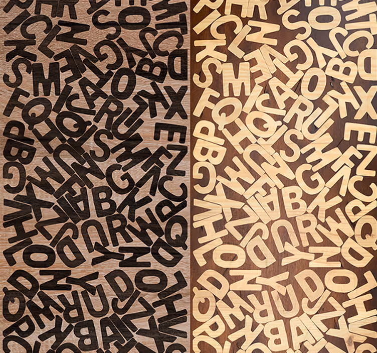 Papier peint de texte Puzzle de Lettres - TenStickers