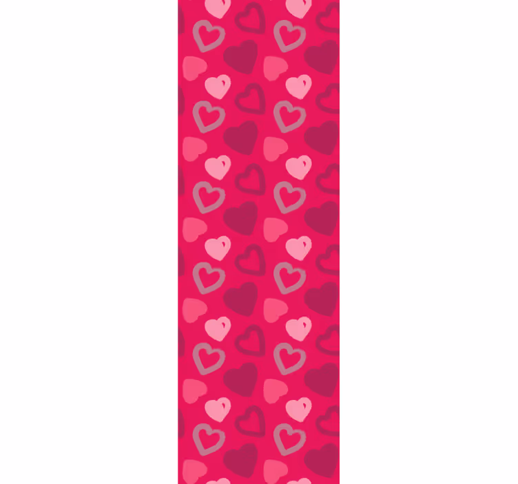 Papier peint chambre ado rose fuchsia avec des cœurs - TenStickers