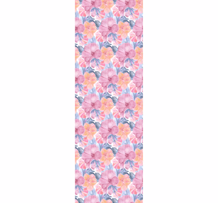 Papier peint floral hibiscus aquarelle - TenStickers