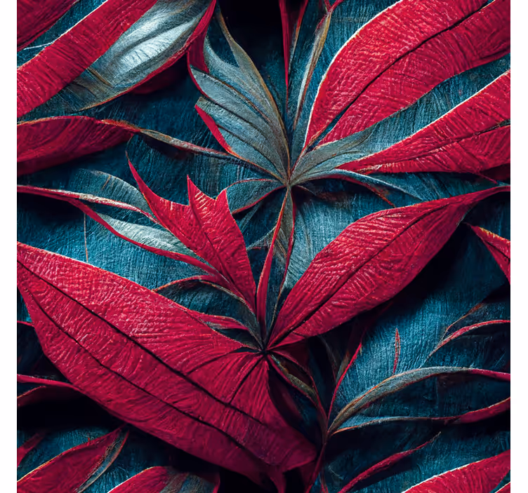 Papier peint feuilles tropicales entassées - TenStickers