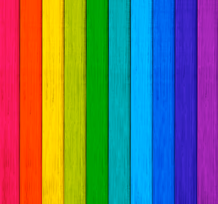 Papier peint abstrait lattes arc-en-ciel - TenStickers