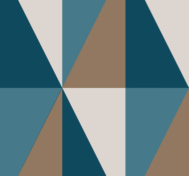 Papier peint triangle motif gris et bleu - TenStickers