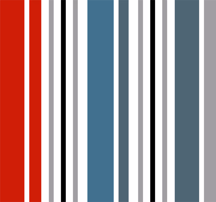 Papier peint rayures verticales bleu et rouge - TenStickers