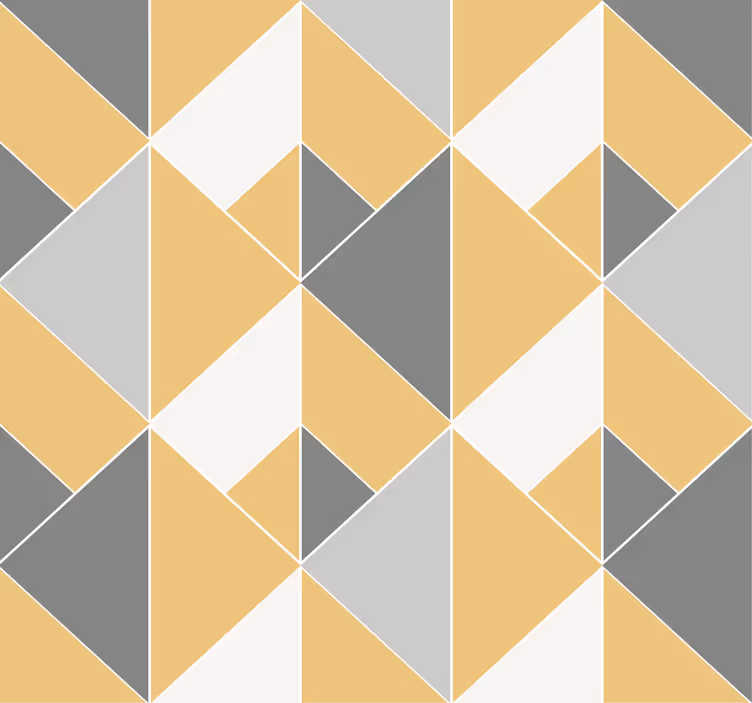 Papier peint triangle motif jaune et gris - TenStickers